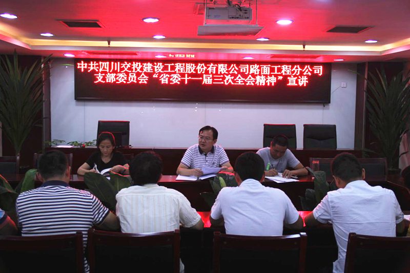 公司路面分公司積極傳達學(xué)習省委十一屆三次全會(huì )精神