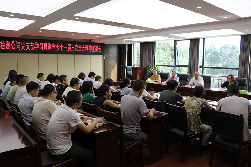 公司檢測公司黨支部召開(kāi)學(xué)習貫徹省委十一屆三次全會(huì )精神宣講會(huì )